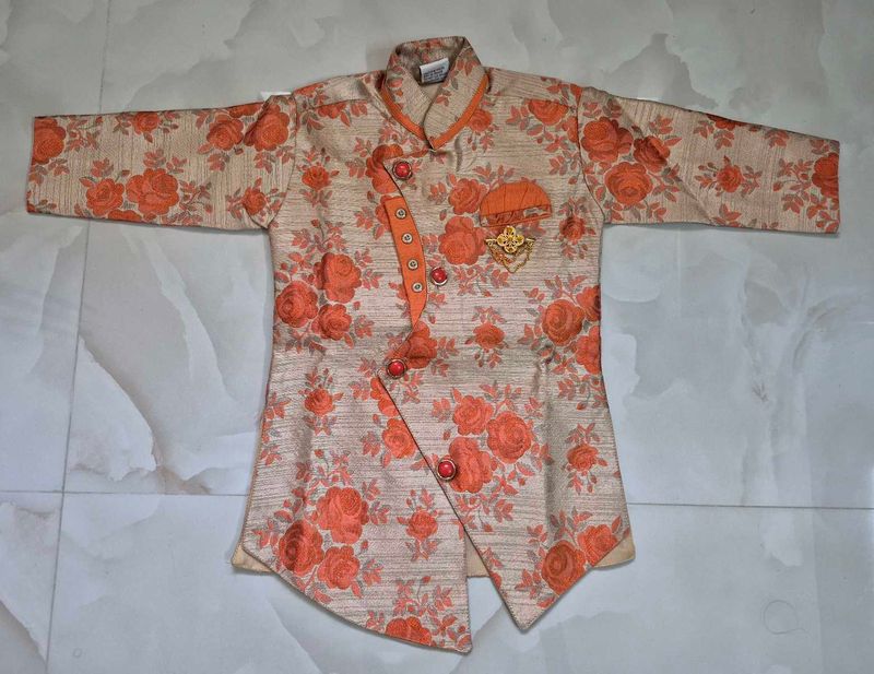 Boys Floral Ethnic Kurta
