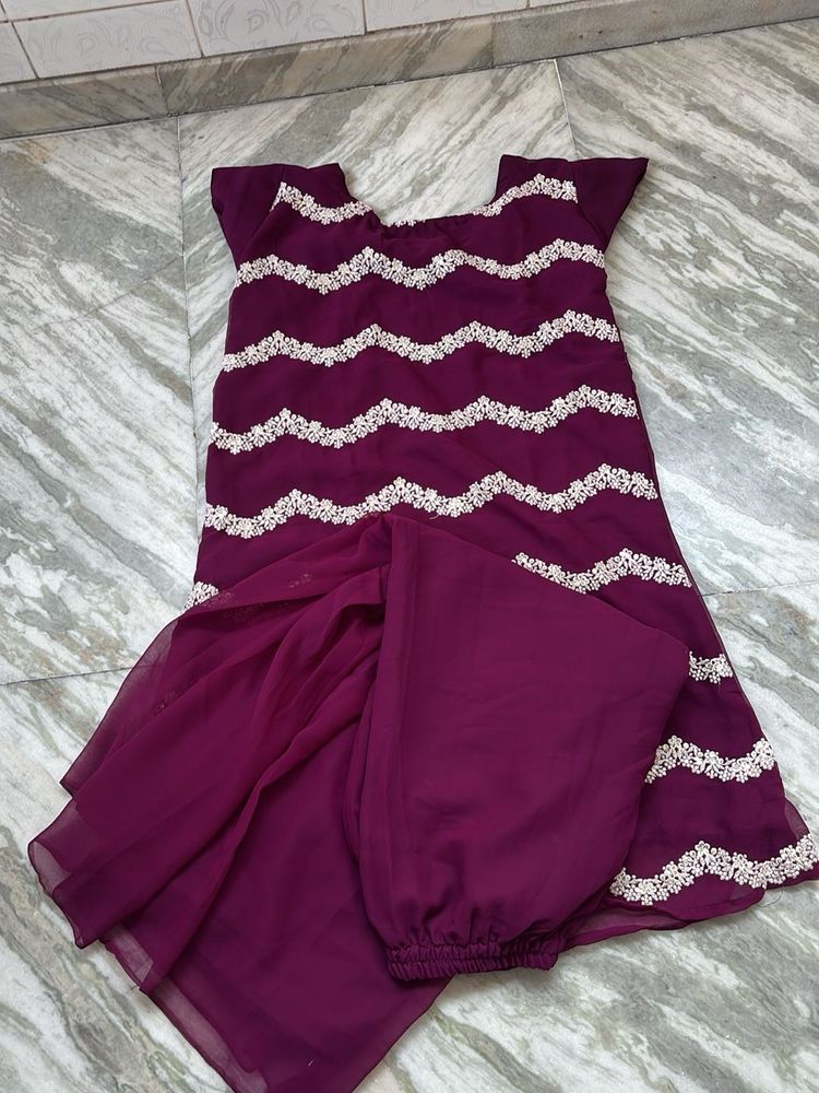 Designer Purple Kurta Set