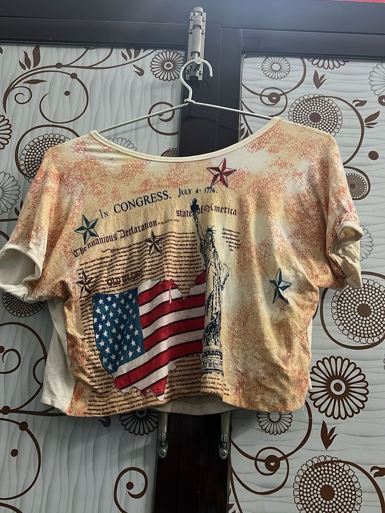 Patriotic Graphic Print T-Shirt