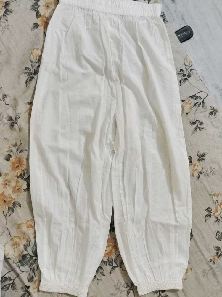 White Ethnic Palazzo Pants || Best for summer wear