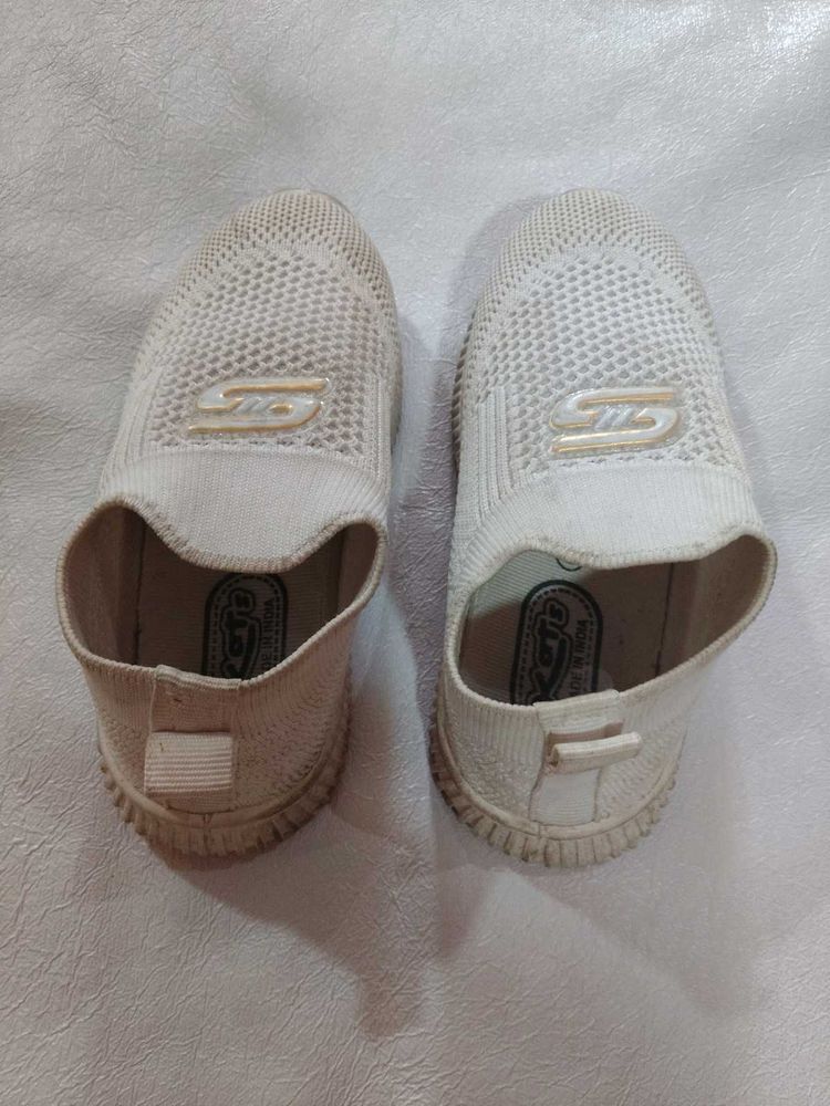 Skechers White Slip-On Sneakers