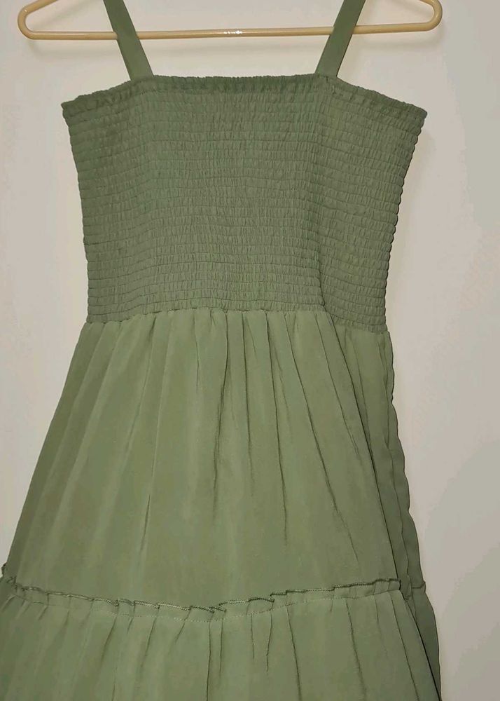 Smocked Tiered Midi Dress