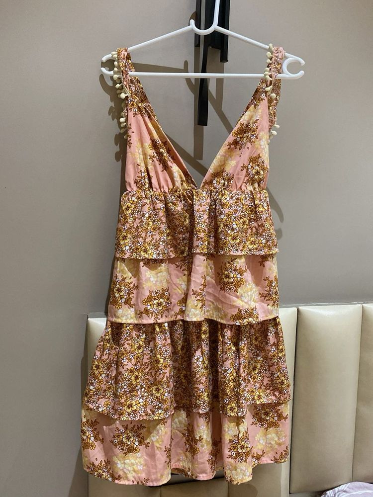 Boho Tiered Floral Mini Dress