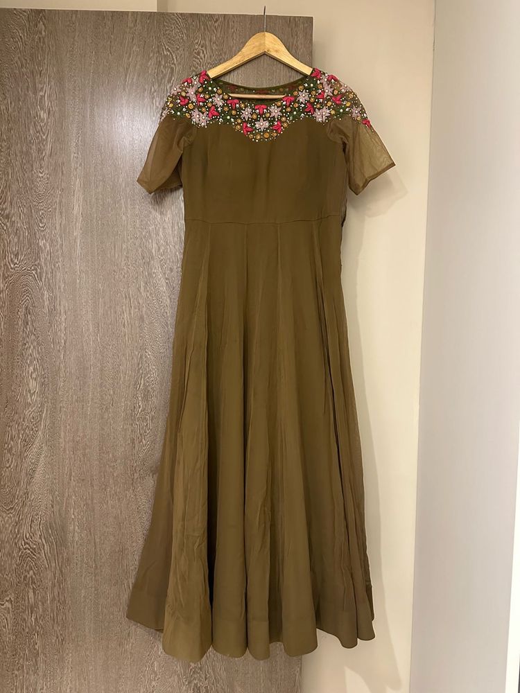 Stunning hand Embroidered Ethnic Gown