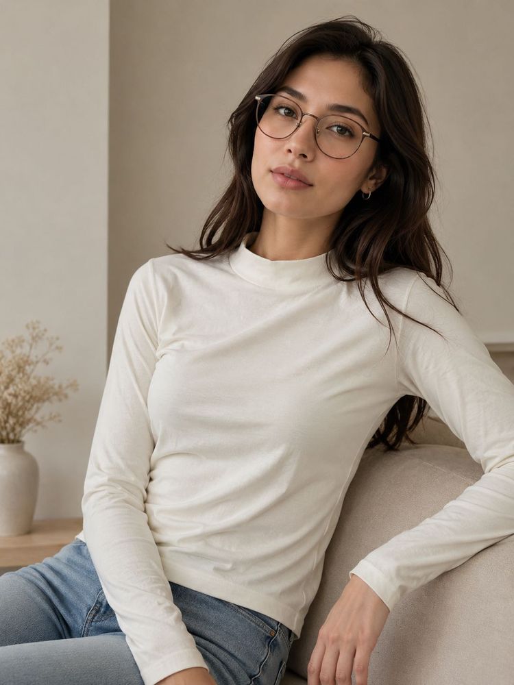 Long Sleeve Mock Neck Top