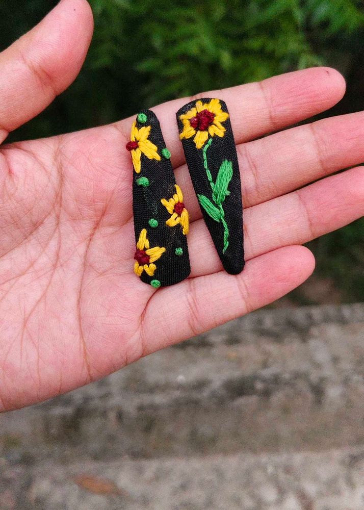 Handmade Sunflower Hair Clips
