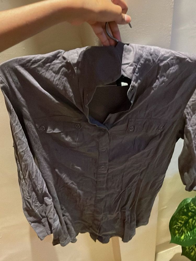 Grey Button-Down Shirt