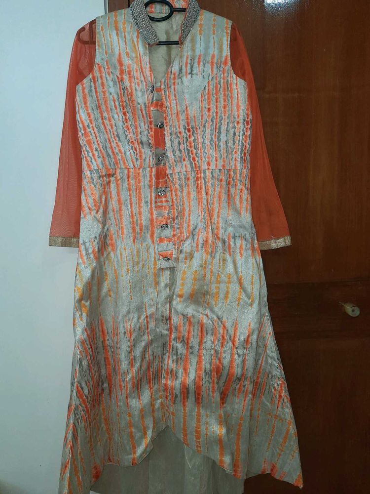Stylish Orange and Grey Printed Kurta