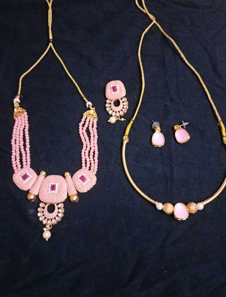 Pink Stone Jewellery Set