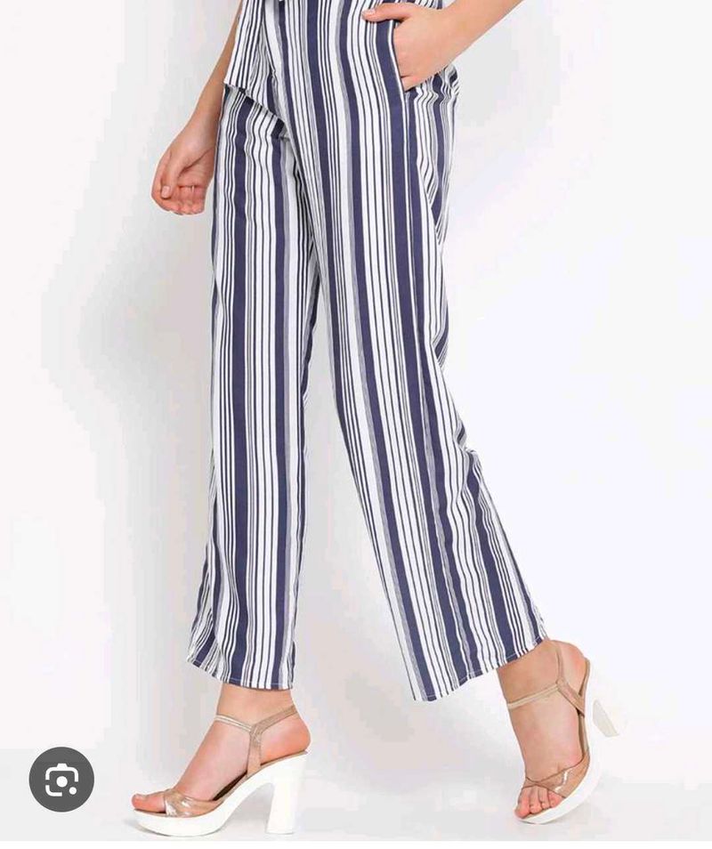 Striped Casual Pants With Beautiful Top