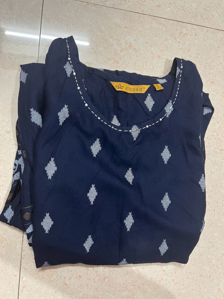 Navy blue long Kurta, backside 2nd,3rd,4th