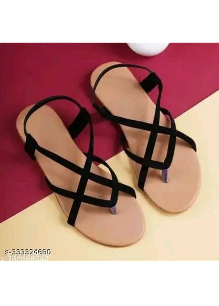 Black Strap Flat Sandals