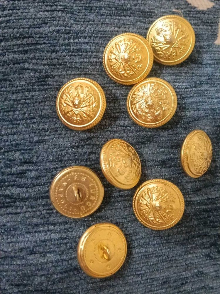 Vintage Gold Tone Military Buttons