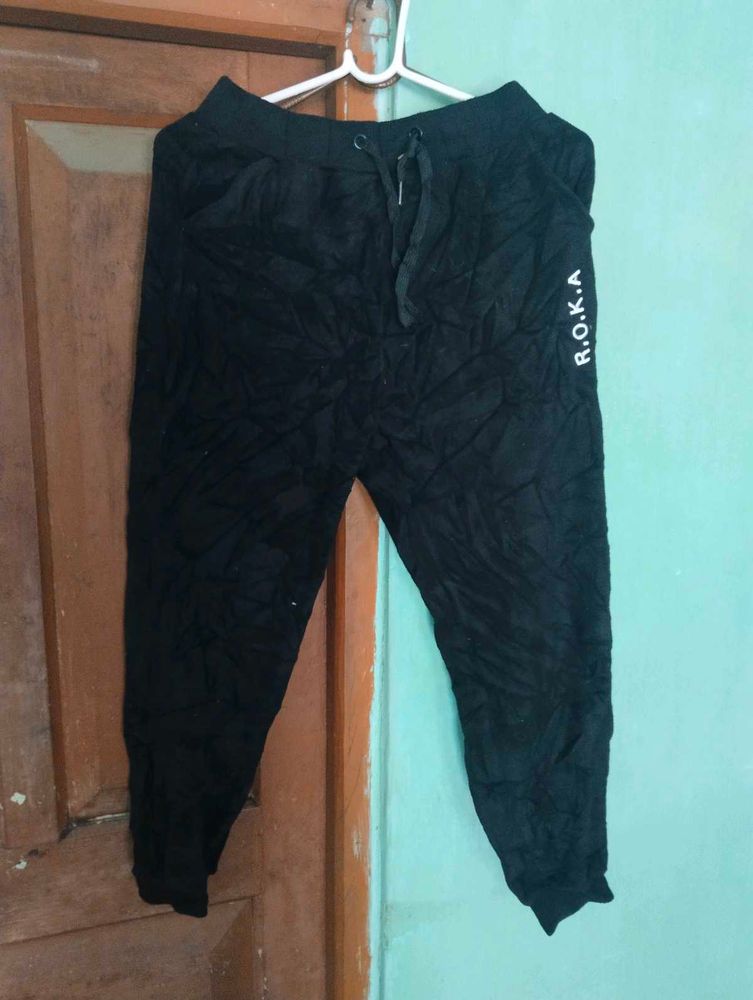 length 35half,Black Joggers with R.O.K.A. Logo