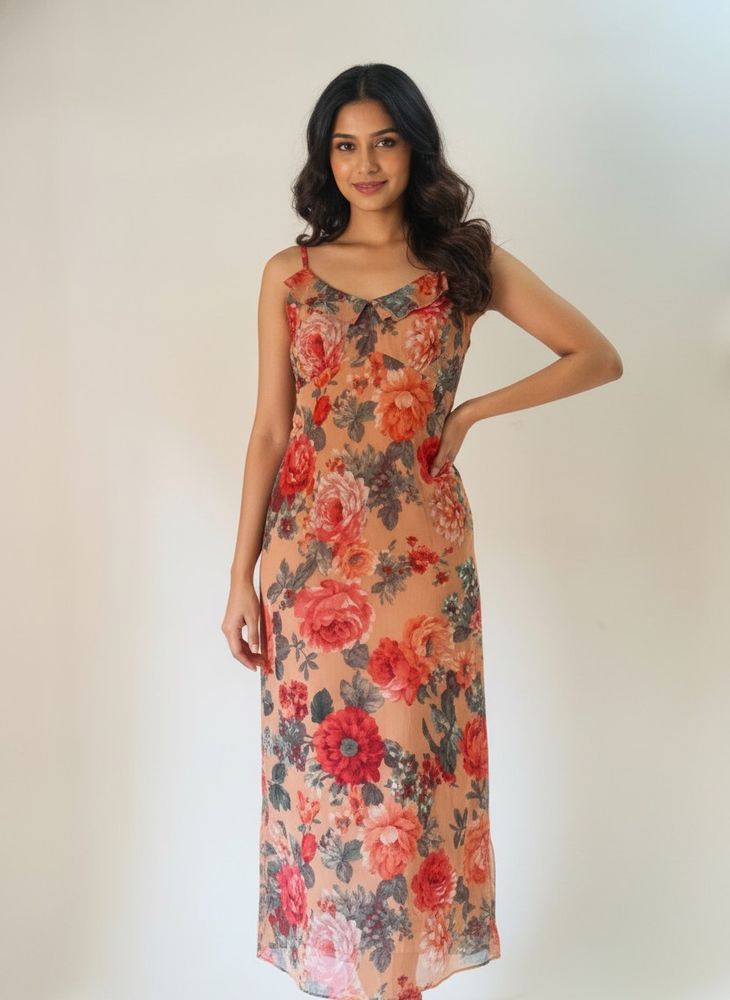 Vintage Floral Midi Dress