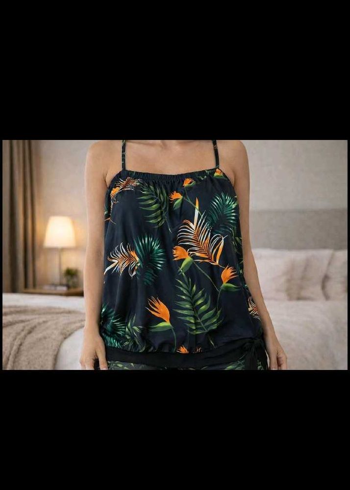 Tropical Print Pajama Top