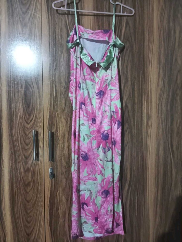 Floral Print Spaghetti Strap Dress