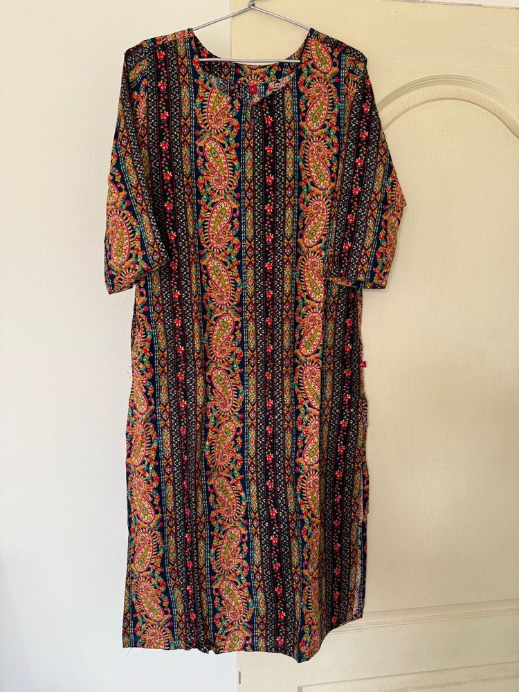Vibrant Paisley Print Kurta