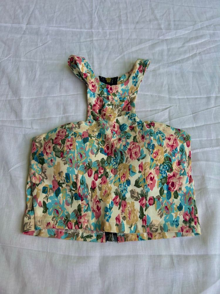 Floral print crop top