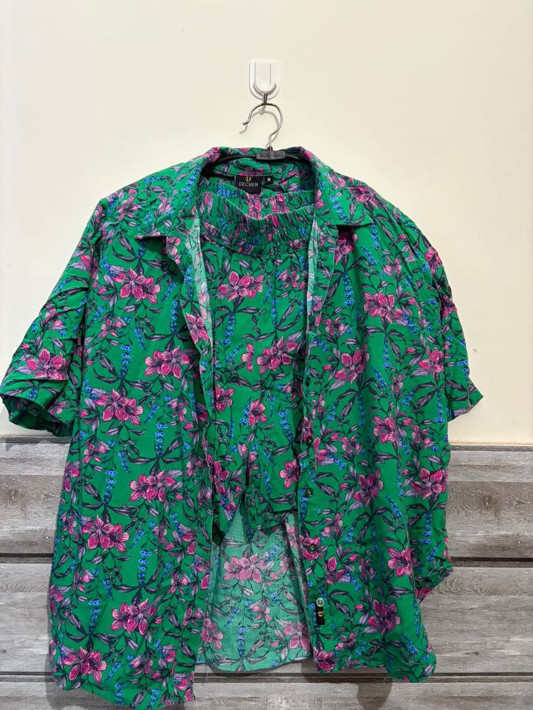 summer Vibrant Floral Print Co-ord Set