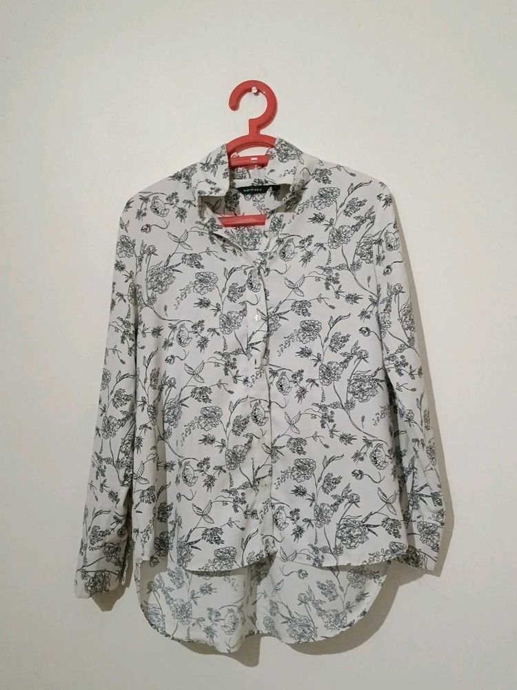 Floral Print Button-Up Shirt