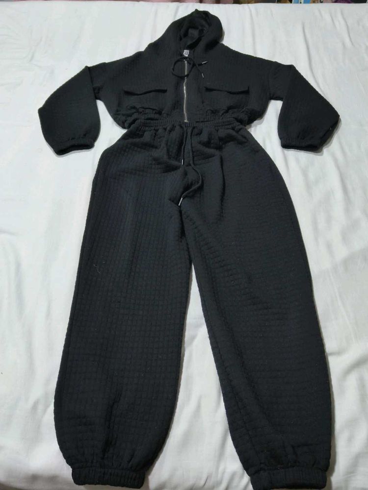 Black Quilted Co-ord Set