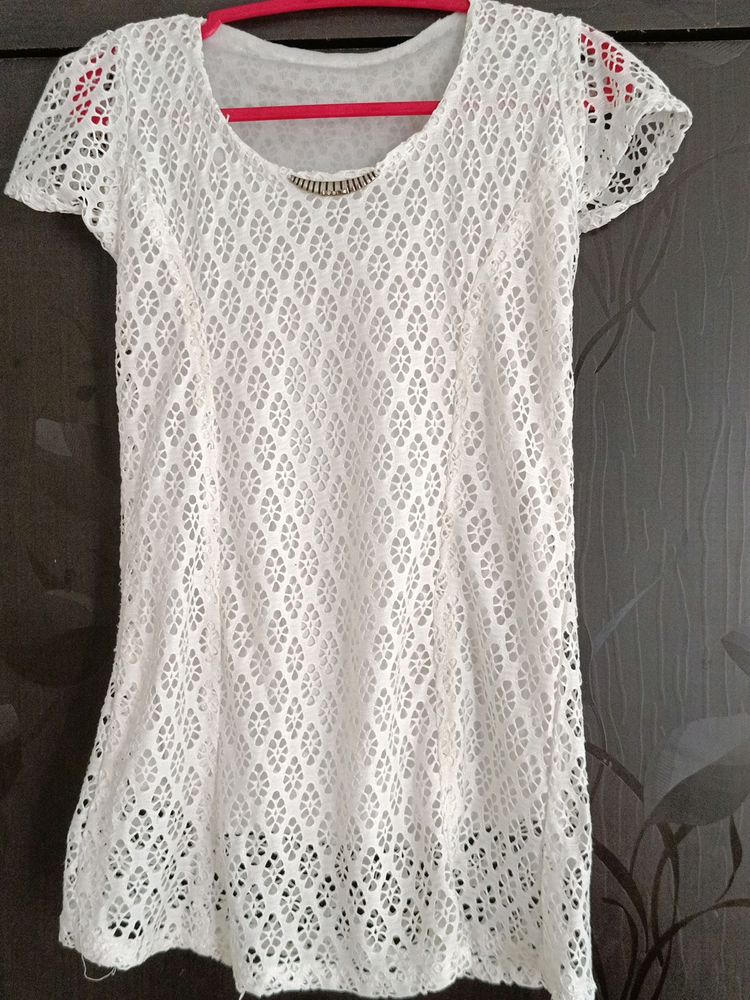 Cute White Korean Top
