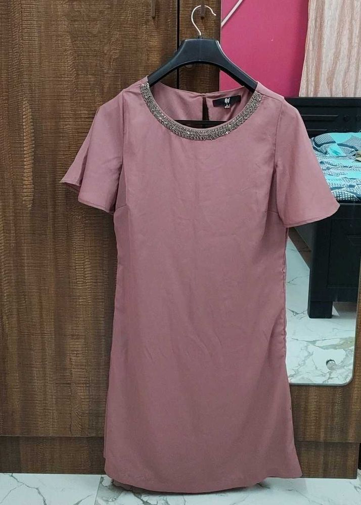 Elegant Embellished Neckline Dress