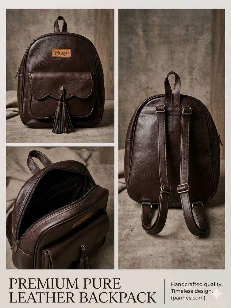 Genuine Leather Mini Backpack