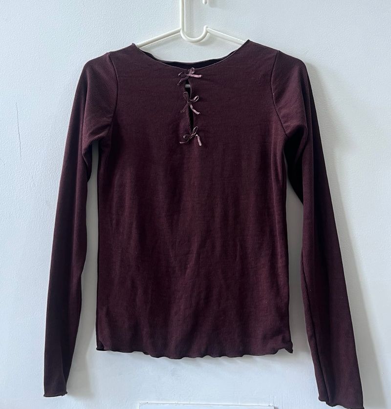 Brown Bow Top