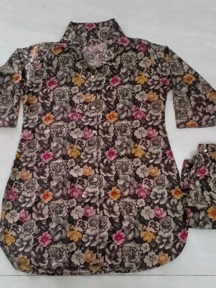 Floral Print Kurta Set