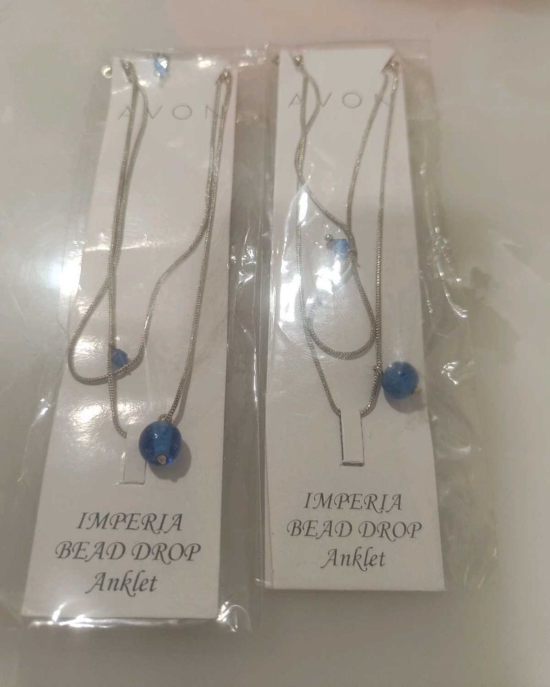 Avon Imperia Bead Drop Anklet - BLUE
