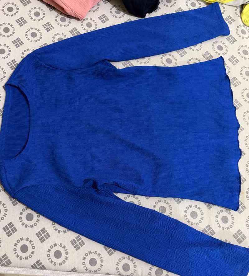 Blue Long Sleeve Top