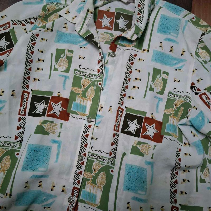 Patterned Button-Up Shirt