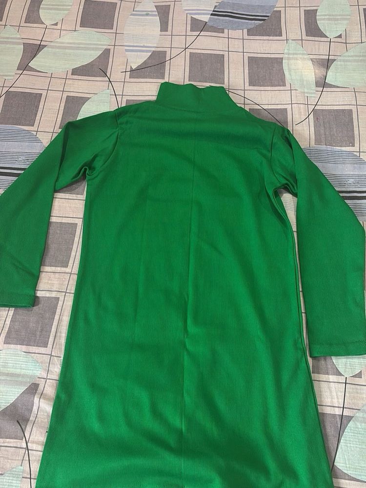 Green Turtle Neck Kurta