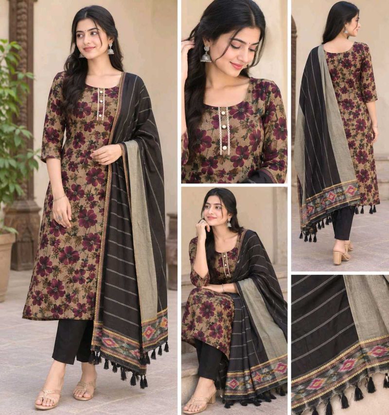 new silk saree with free kurti set