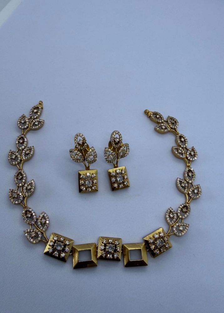 Elegant Diamond Necklace and Earring Set