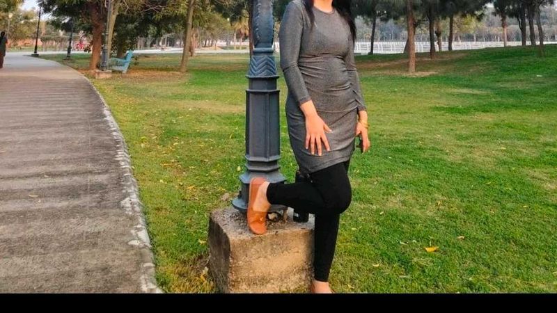 Worn one Time Stylish Shimmery Grey Bodycon Dress