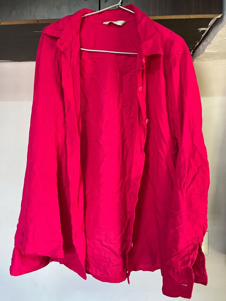 Hot Pink Button-Down Shirt