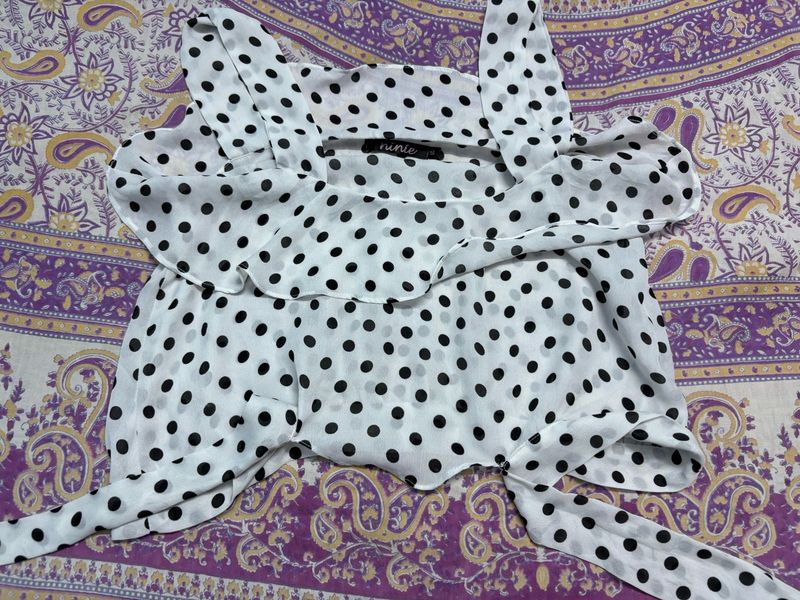 Polka Print Top - One Strap