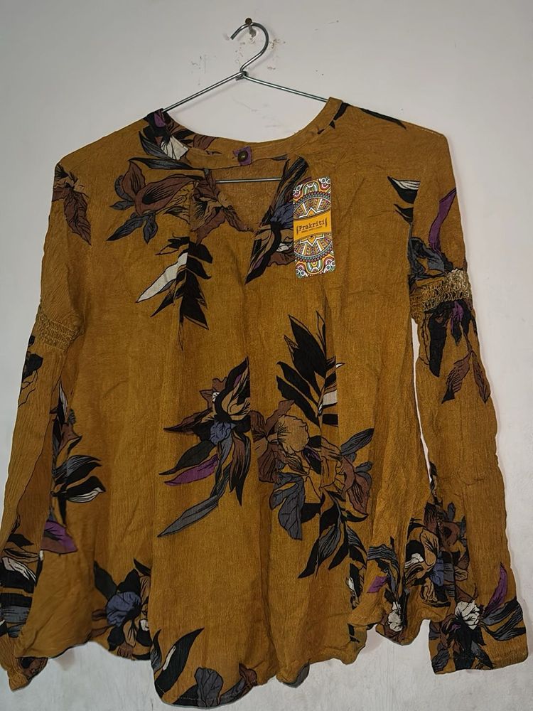 Stylish Mustard Floral Kurta
