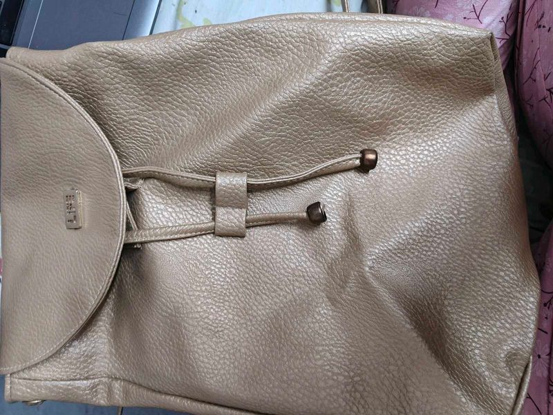 Stylish Gold Textured Backpack