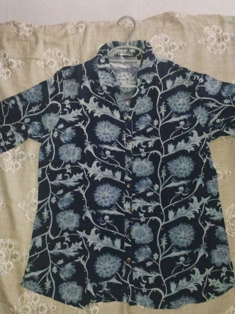 Floral Print Button-Down Top