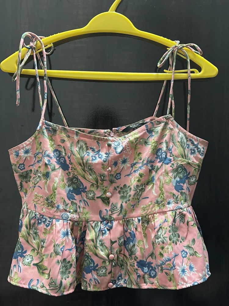 SHEIN Floral Cami Top with Tie Straps
