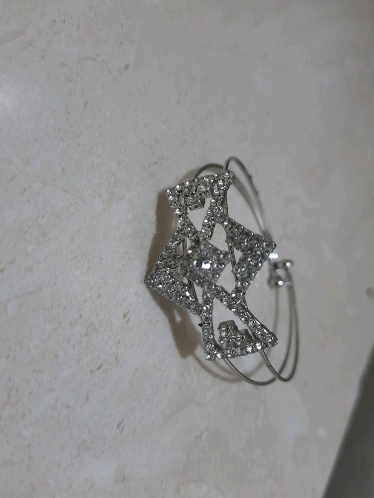 Silver Bracelet, Girls, Shiny Stone