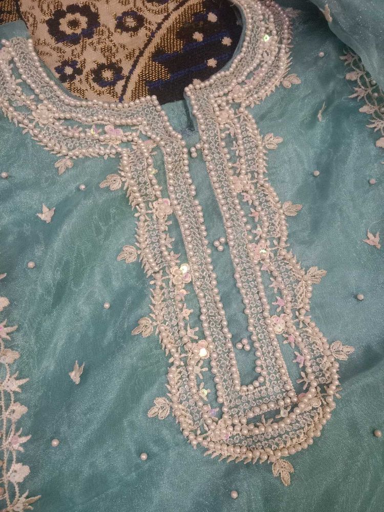 Elegant Blue Embroidered Kurta Set
