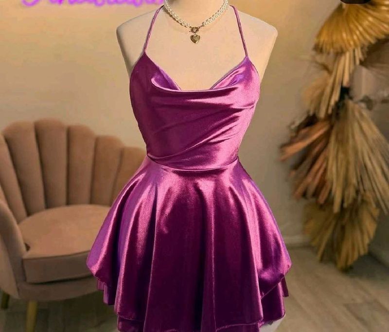 Satin Halter Neck Mini Dress
