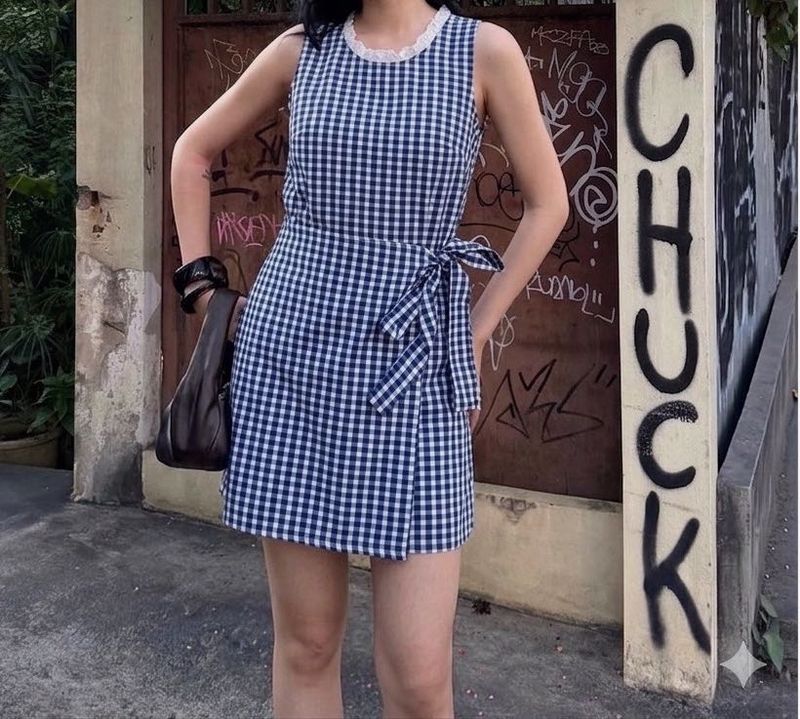 Savana Blue Gingham Dress(🚨Fixed Price)