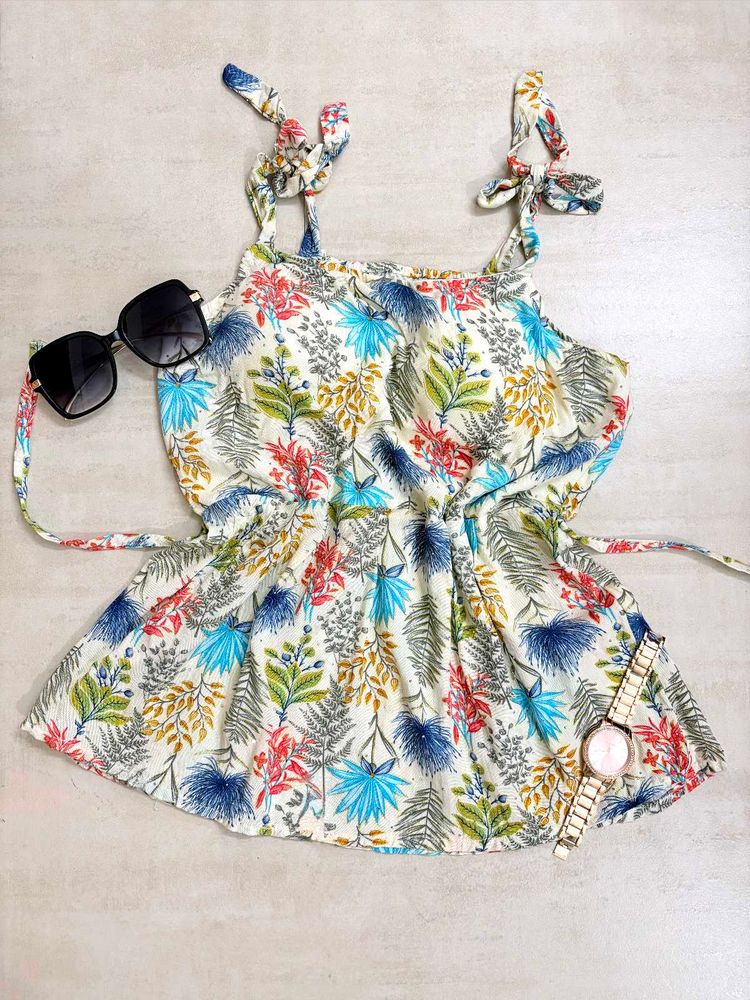 Boho Floral Print Spaghetti Strap Top