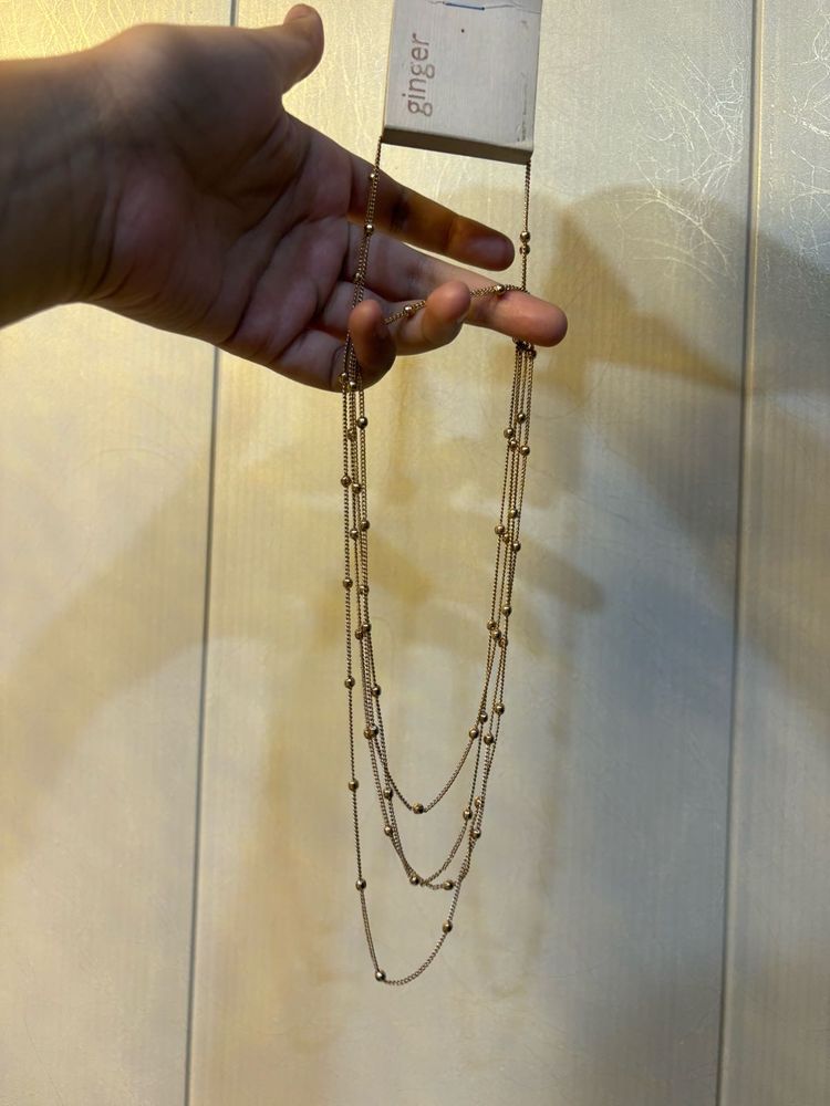 Gold Layered Beaded Necklace